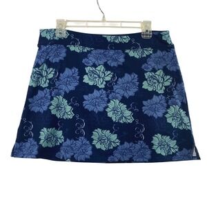 Tranquility Skort WomensLarge Navy Blue Floral Active Skirt Golf Tennis Outdoors